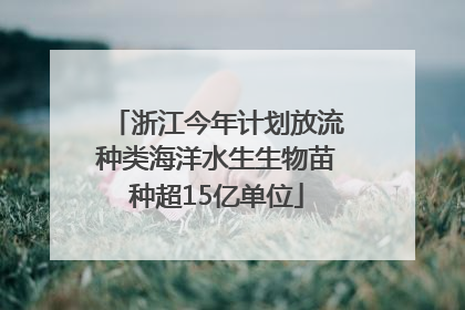 浙江今年计划放流种类海洋水生生物苗种超15亿单位