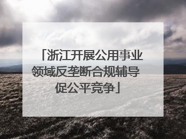 浙江开展公用事业领域反垄断合规辅导 促公平竞争