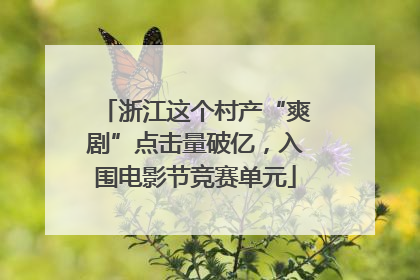 浙江这个村产“爽剧”点击量破亿，入围电影节竞赛单元