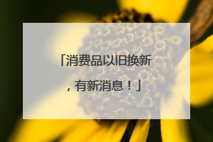 消费品以旧换新，有新消息！