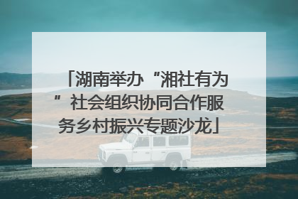 湖南举办“湘社有为”社会组织协同合作服务乡村振兴专题沙龙