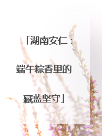 湖南安仁：端午粽香里的藏蓝坚守