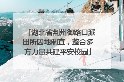 湖北省荆州御路口派出所因地制宜，整合多方力量共建平安校园