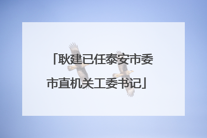 耿建已任泰安市委市直机关工委书记