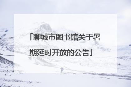 聊城市图书馆关于暑期延时开放的公告