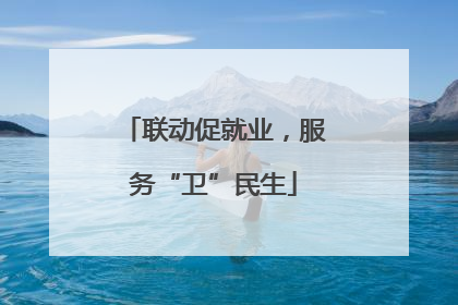 联动促就业，服务“卫”民生