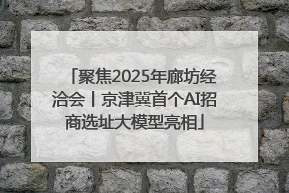 聚焦2025年廊坊经洽会丨京津冀首个AI招商选址大模型亮相