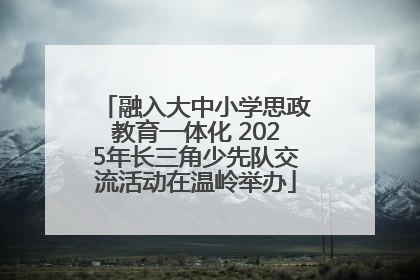 融入大中小学思政教育一体化 2025年长三角少先队交流活动在温岭举办