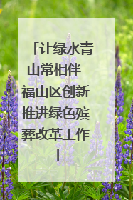 让绿水青山常相伴 福山区创新推进绿色殡葬改革工作
