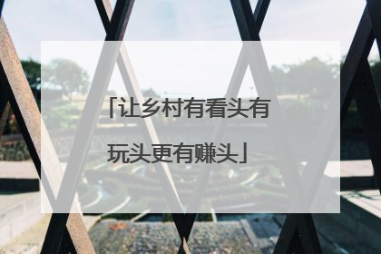让乡村有看头有玩头更有赚头