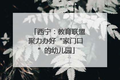西宁：教育联盟聚力办好“家门口”的幼儿园