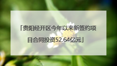 贵阳经开区今年以来新签约项目合同投资52.64亿元