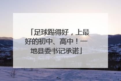 足球踢得好，上最好的初中、高中！一地县委书记承诺