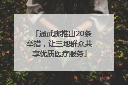 通武廊推出20条举措，让三地群众共享优质医疗服务