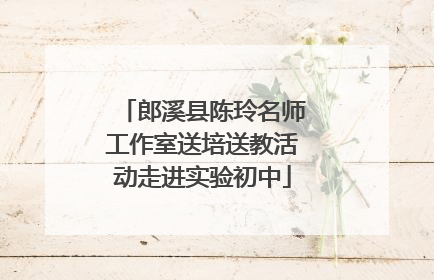 郎溪县陈玲名师工作室送培送教活动走进实验初中