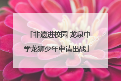 非遗进校园 龙泉中学龙狮少年申请出战