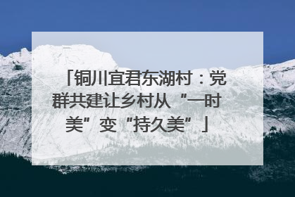 铜川宜君东湖村：党群共建让乡村从“一时美”变“持久美”
