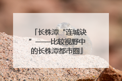 长株潭“连城诀”——比较视野中的长株潭都市圈