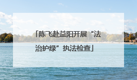 陈飞赴益阳开展“法治护绿”执法检查