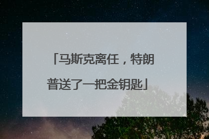 马斯克离任，特朗普送了一把金钥匙