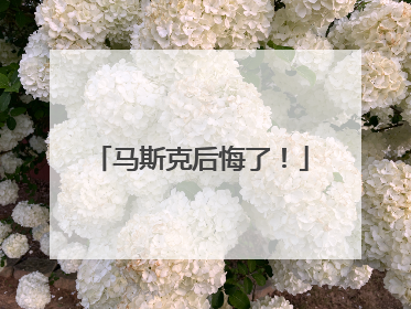马斯克后悔了！