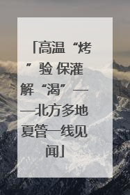 高温“烤”验 保灌解“渴”——北方多地夏管一线见闻