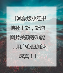 鸿蒙版小红书持续上新，新增图片美颜等功能，用户心愿加速成真！