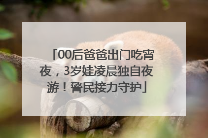 00后爸爸出门吃宵夜，3岁娃凌晨独自夜游！警民接力守护