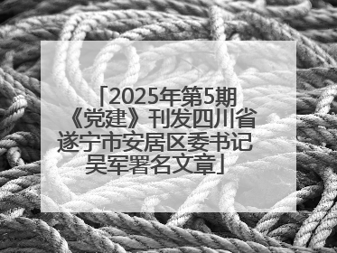 2025年第5期《党建》刊发四川省遂宁市安居区委书记吴军署名文章