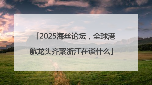 2025海丝论坛，全球港航龙头齐聚浙江在谈什么