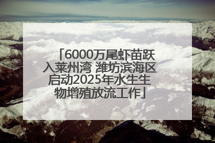 6000万尾虾苗跃入莱州湾 潍坊滨海区启动2025年水生生物增殖放流工作
